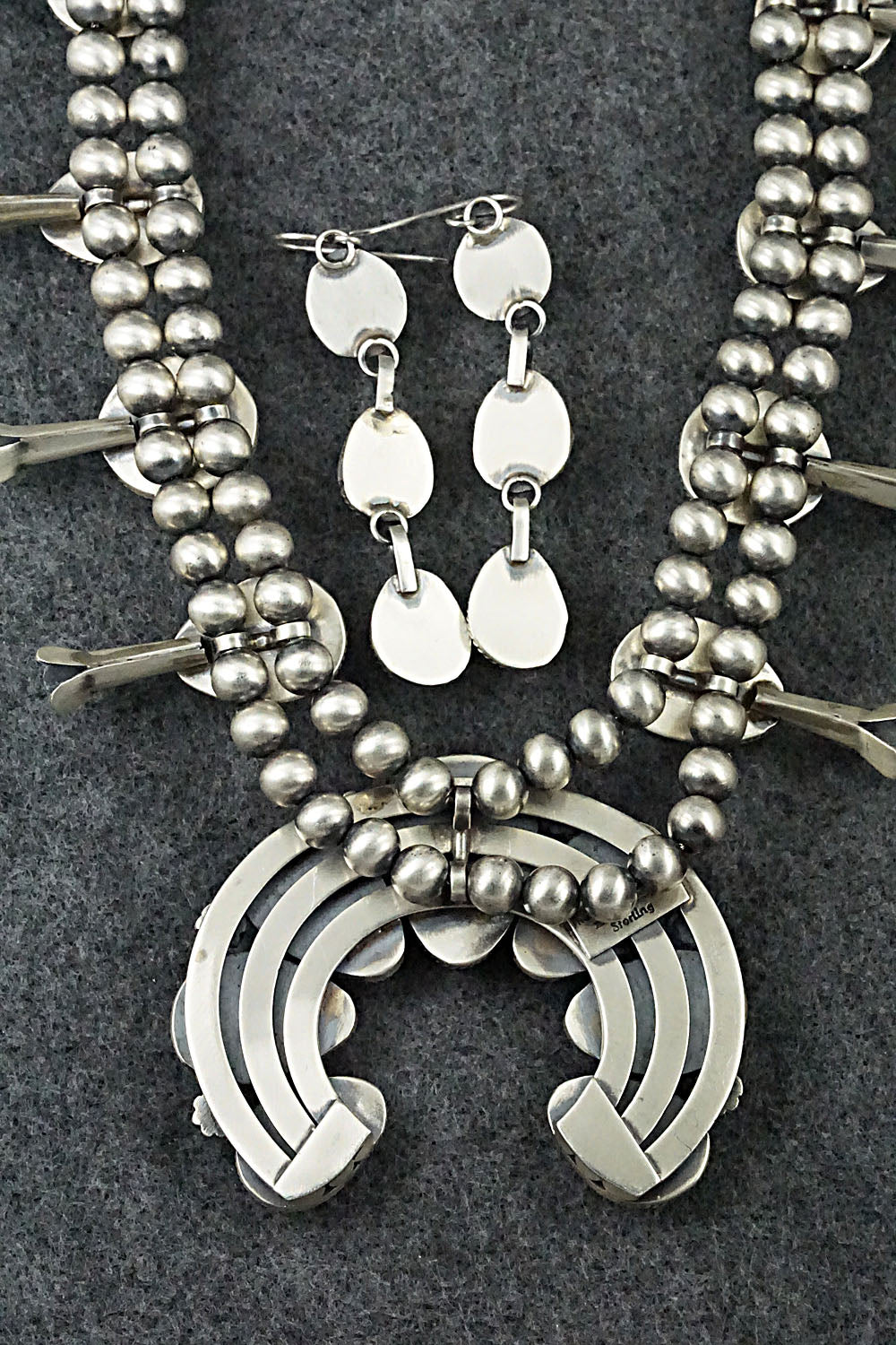 Turquoise & Sterling Silver Squash Blossom Set - Thomas Francisco