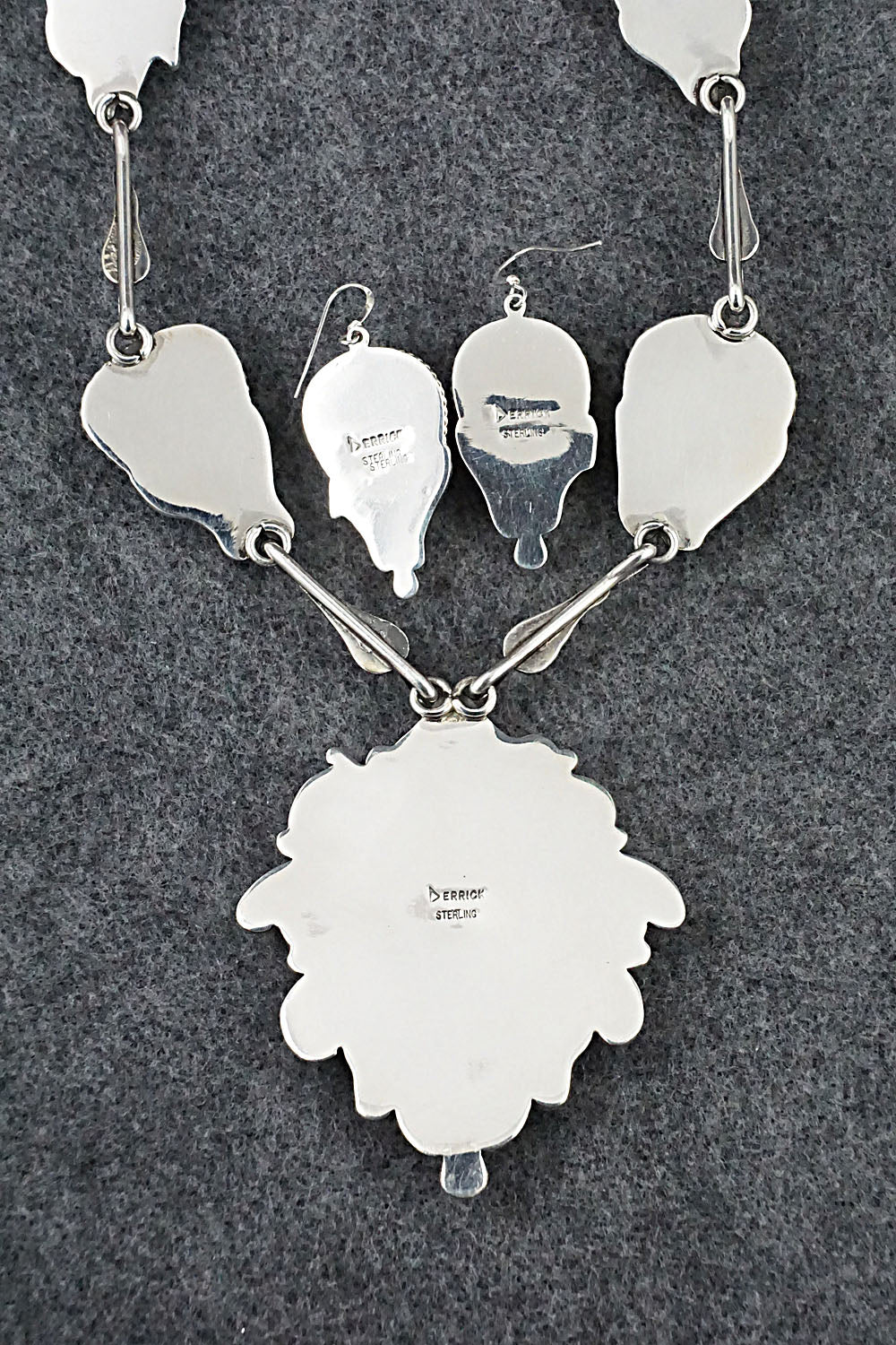 Turquoise & Sterling Silver Necklace and Earrings Set - Derrick Gordon