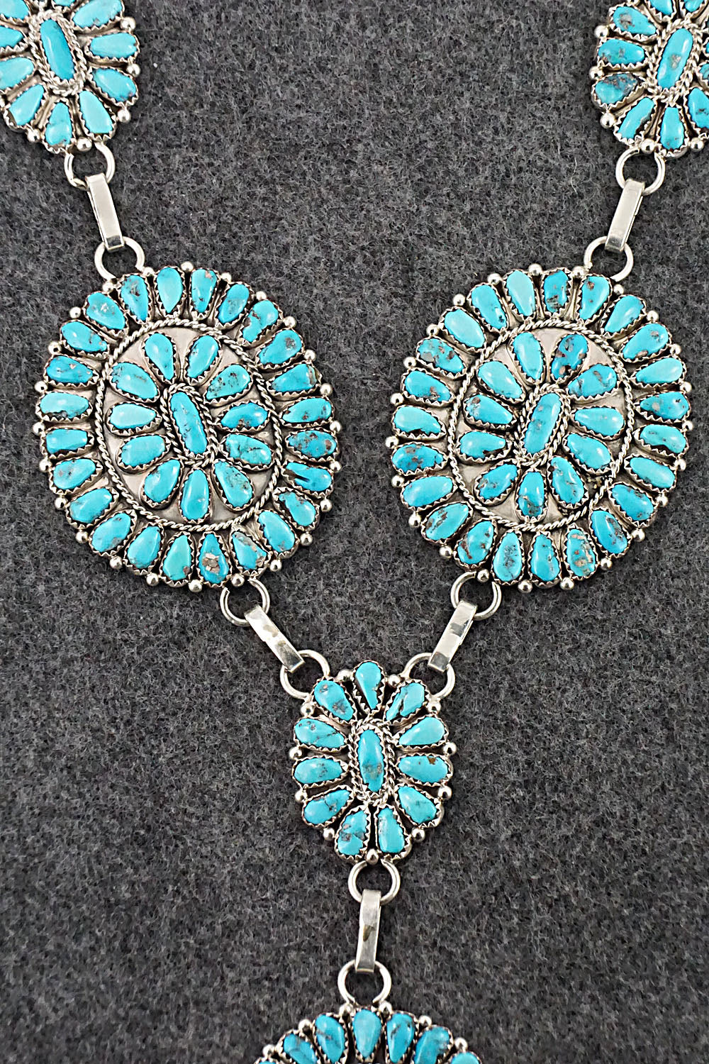 Turquoise & Sterling Silver Necklace and Earrings - Justina Wilson