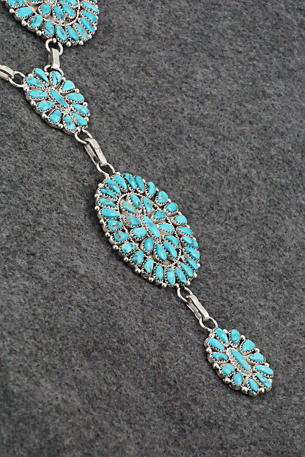 Turquoise & Sterling Silver Necklace and Earrings - Justina Wilson