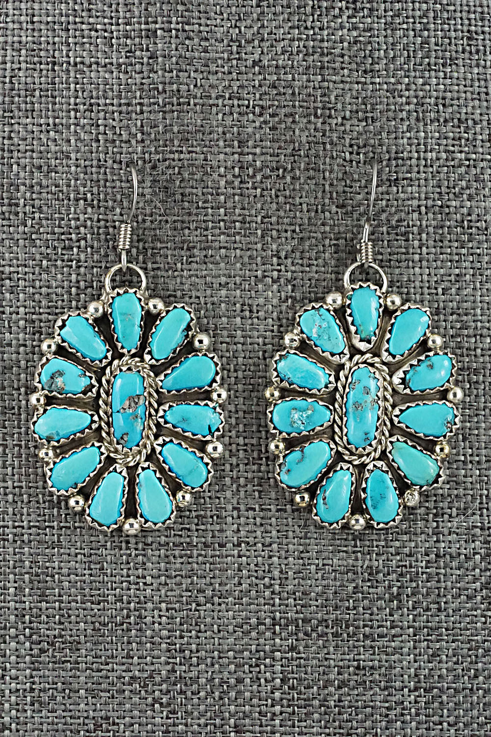Turquoise & Sterling Silver Necklace and Earrings - Justina Wilson