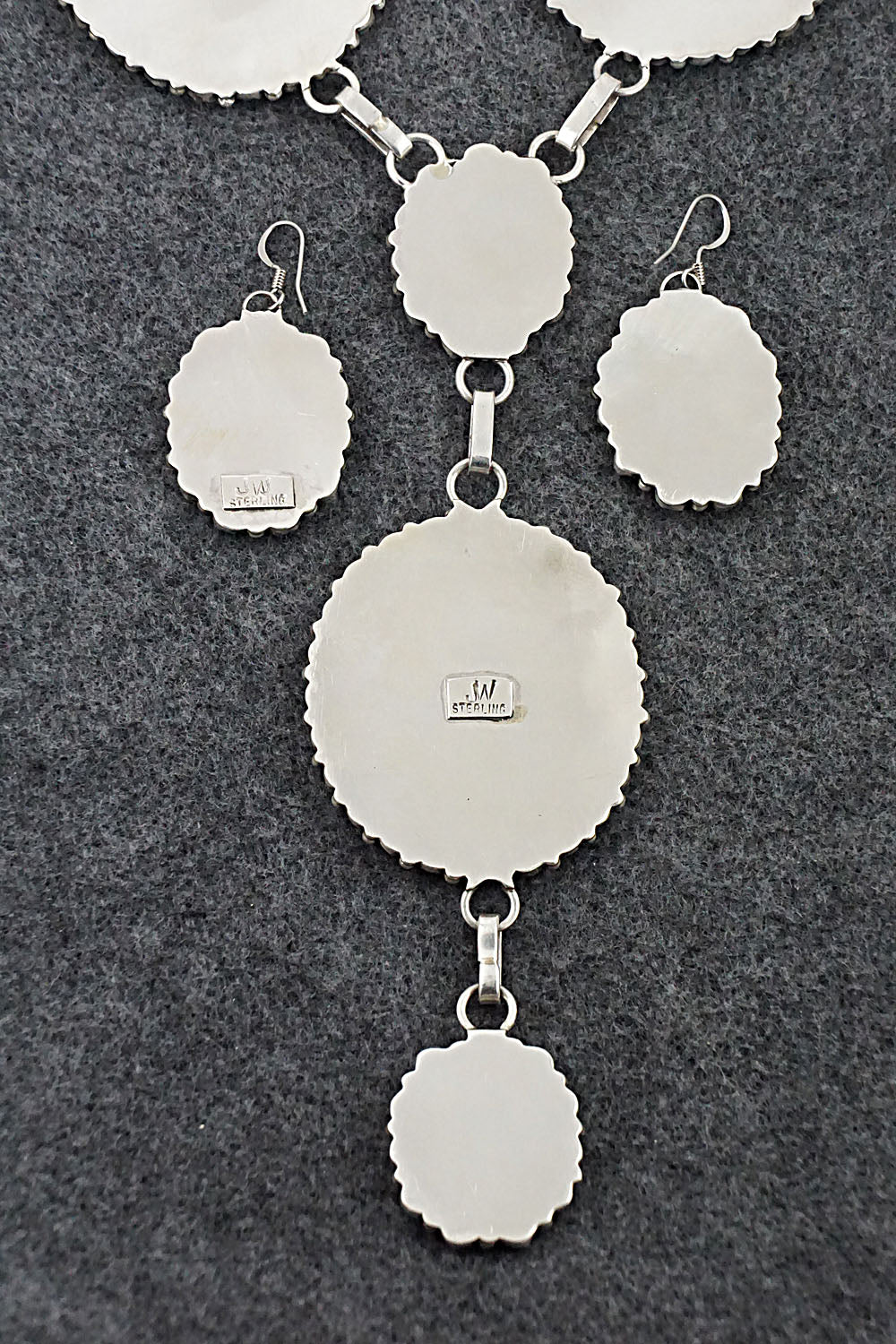 Turquoise & Sterling Silver Necklace and Earrings - Justina Wilson