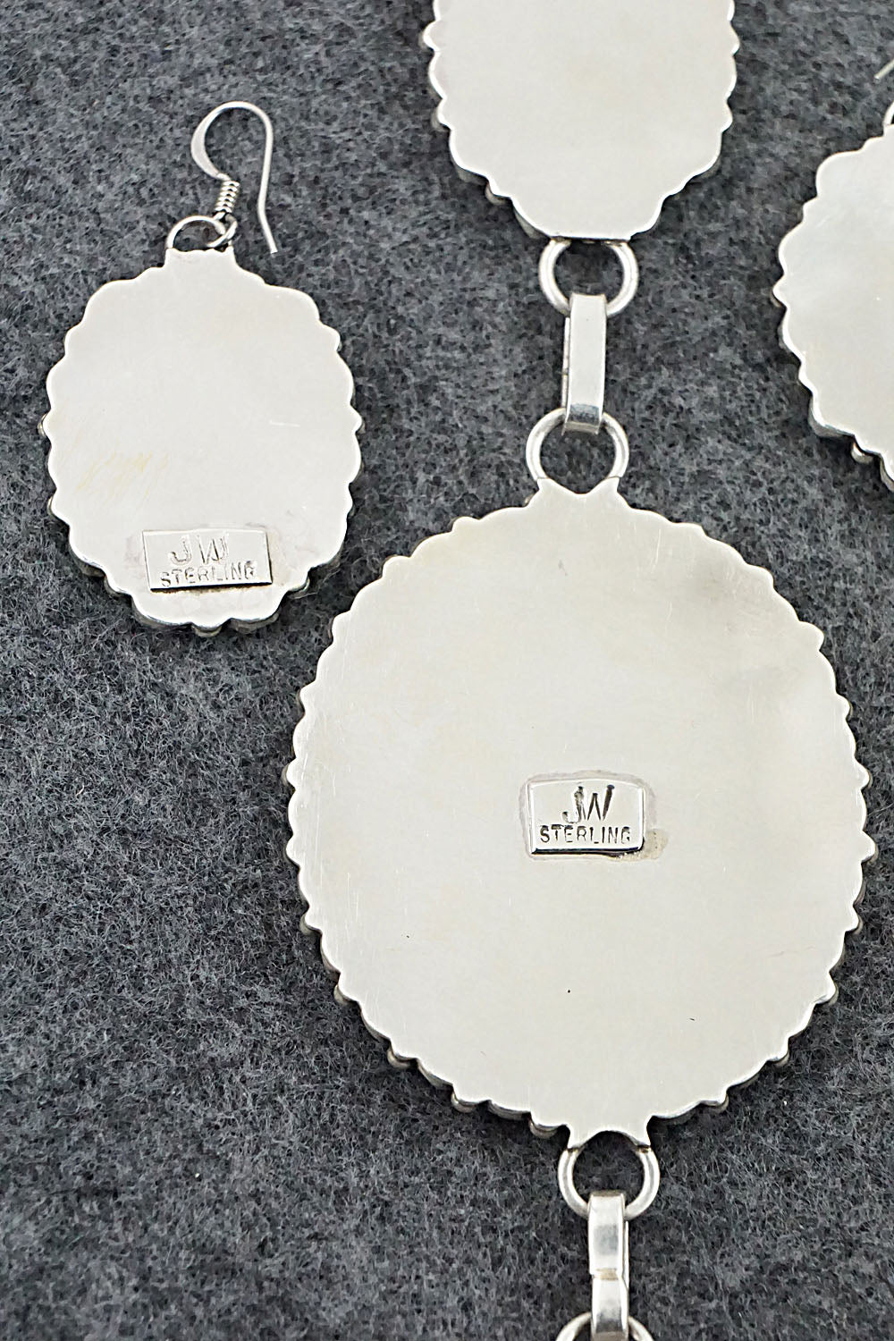 Turquoise & Sterling Silver Necklace and Earrings - Justina Wilson