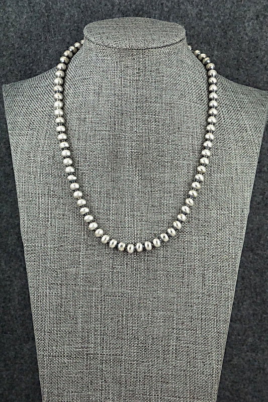 Sterling Silver Navajo Pearl Necklace 15" - Dorinda Mariano