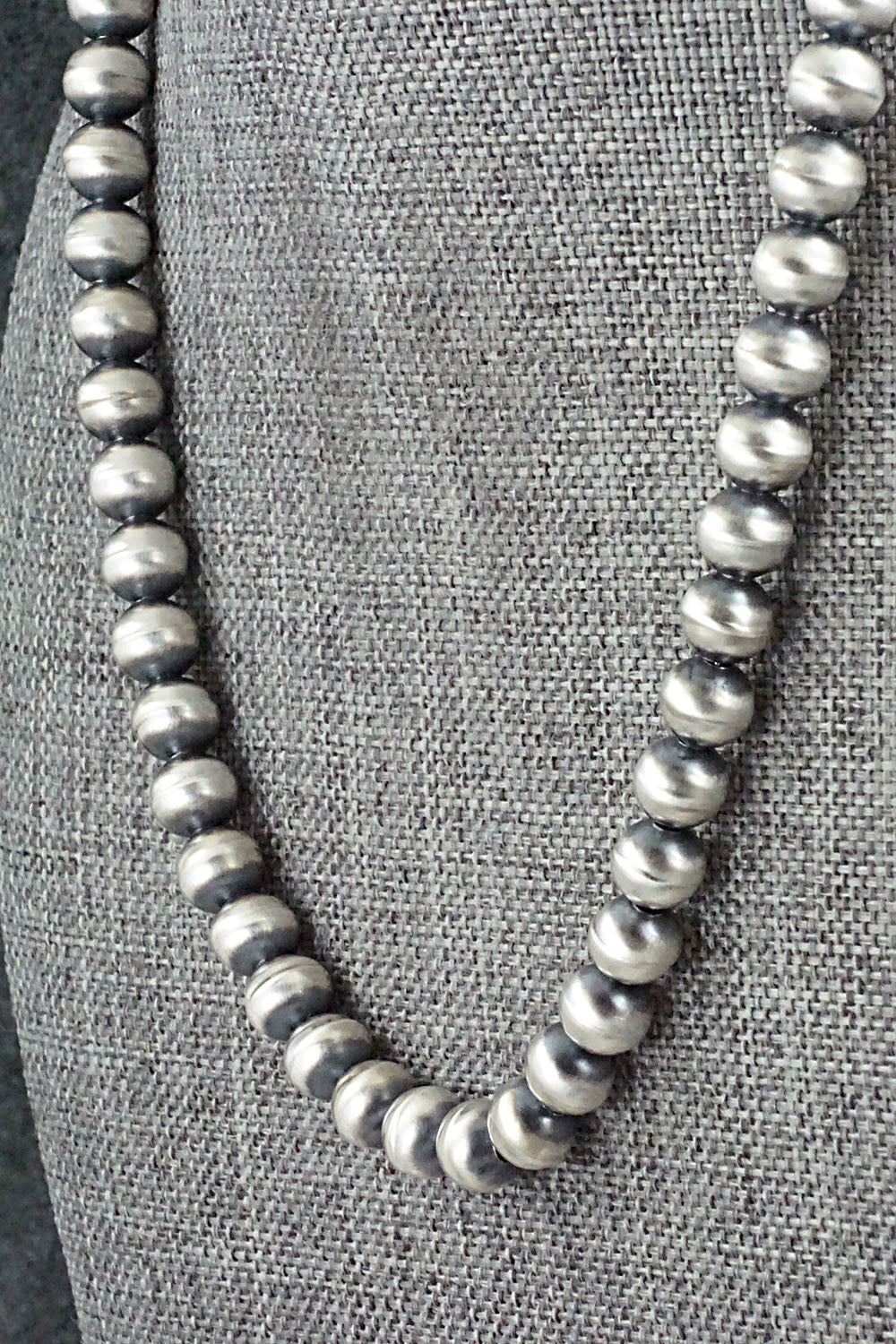 Sterling Silver Navajo Pearl Necklace 16" - Dorinda Mariano