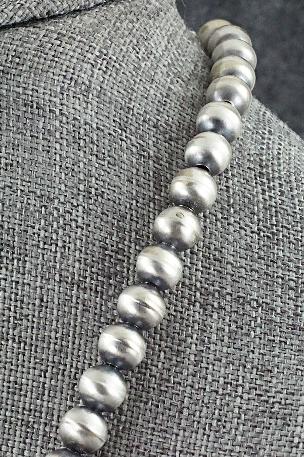 Sterling Silver Navajo Pearl Necklace 16" - Dorinda Mariano