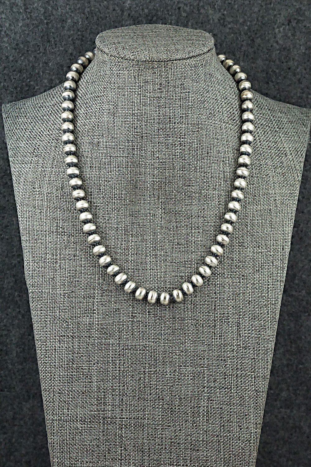 Sterling Silver Navajo Pearl Necklace 16" - Dorinda Mariano