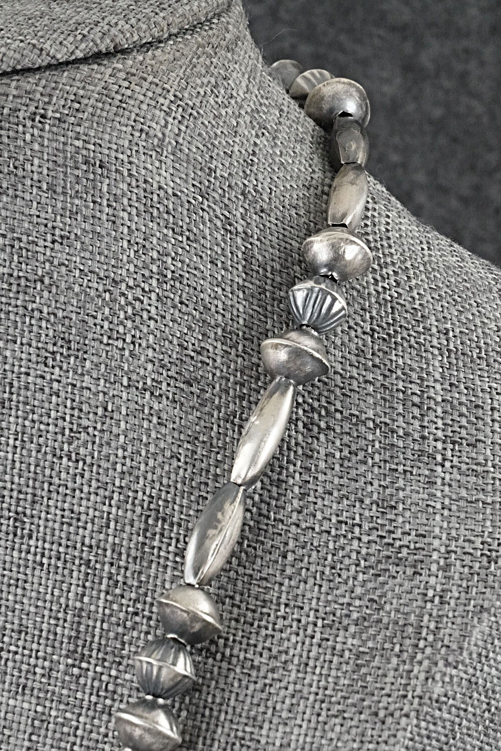 Sterling Silver Navajo Pearl Necklace 22" - Vintage