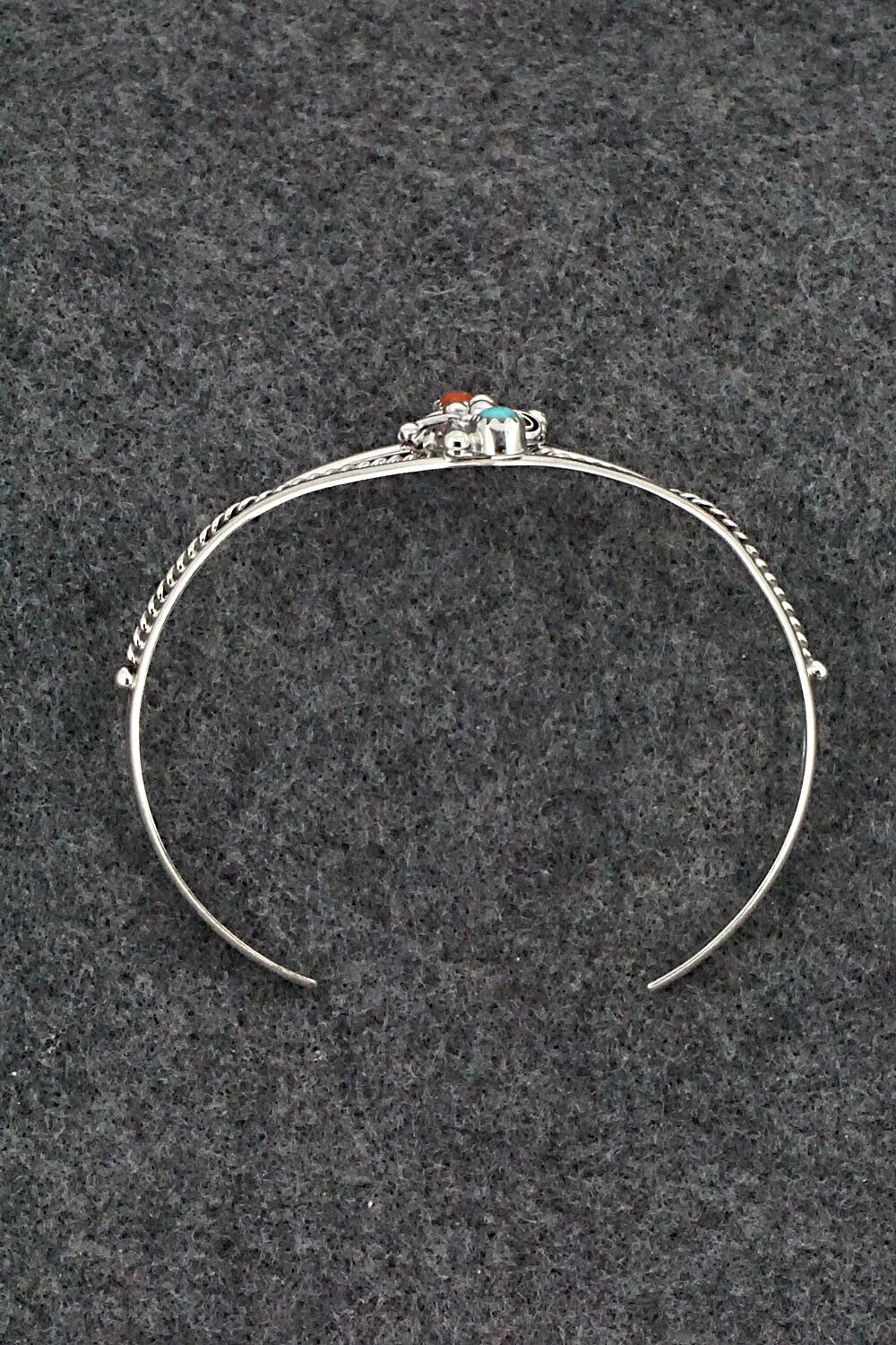 Turquoise, Coral & Sterling Silver Bracelet - William Begay