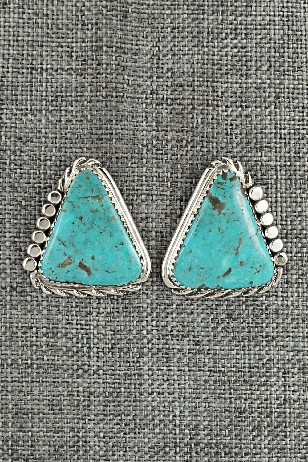 Turquoise and Sterling Silver Earrings - Delores Cadman