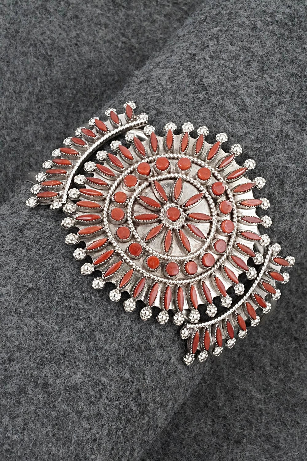 Coral & Sterling Silver Bracelet - Merlinda Chavez