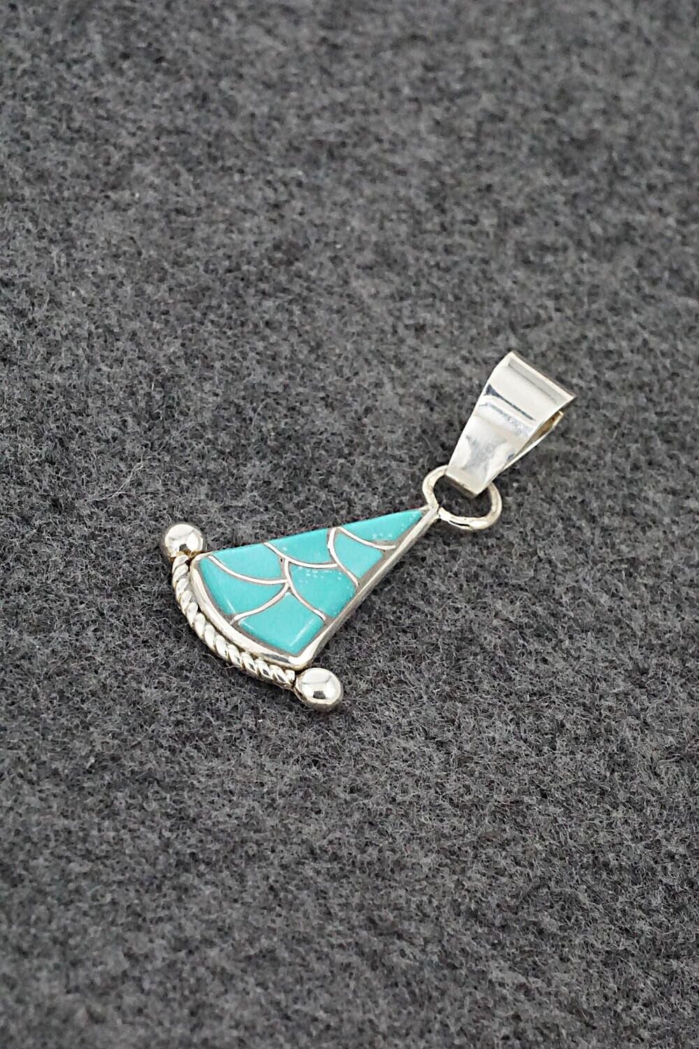 Turquoise & Sterling Silver Pendant - Carlen Seoutewa