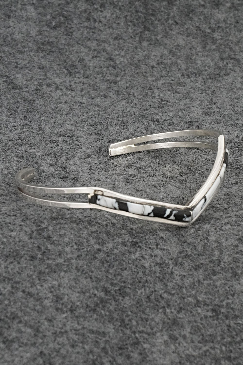 White Buffalo & Sterling Silver Inlay Bracelet - Jamie Johnson