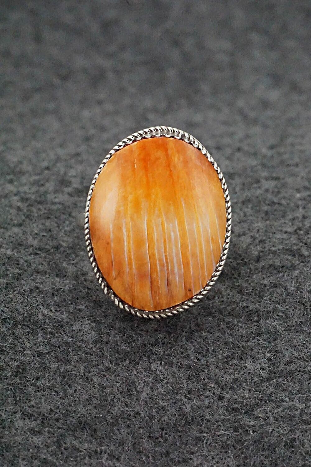 Spiny Oyster & Sterling Silver Ring - Ernest Hawthorne - Size 7.75