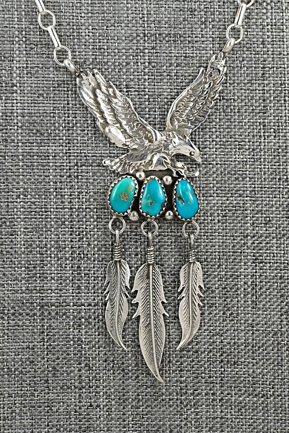 Turquoise & Sterling Silver Necklace - Henry Attakai
