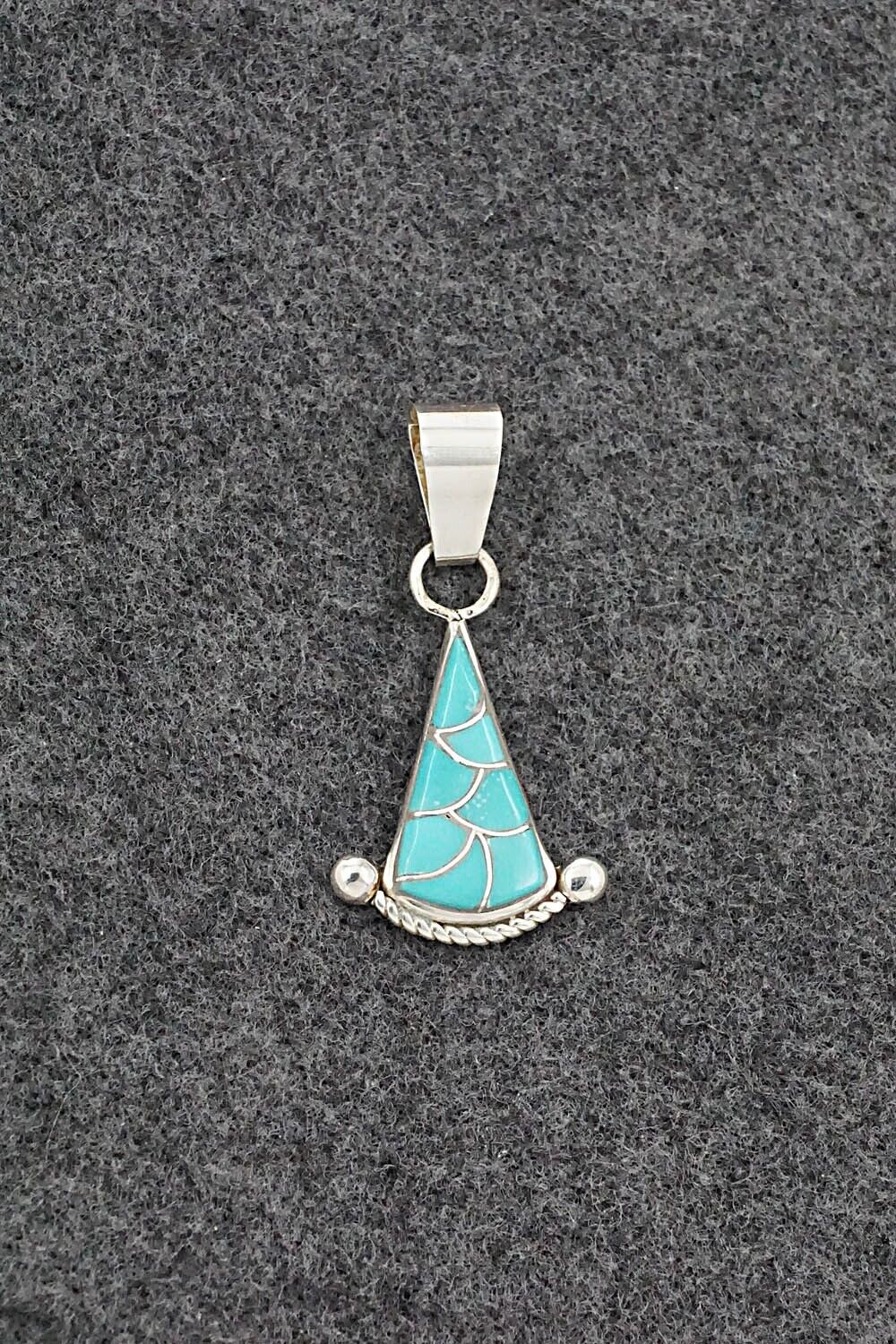 Turquoise & Sterling Silver Pendant - Carlen Seoutewa