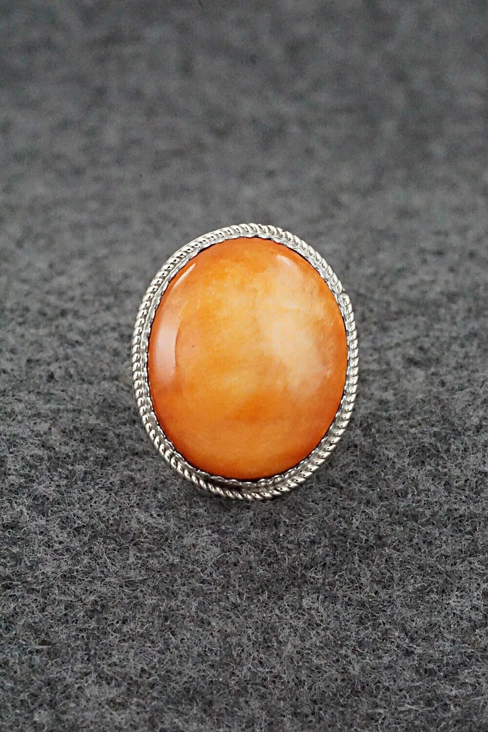 Spiny Oyster & Sterling Silver Ring - Ernest Hawthorne - Size 7.5