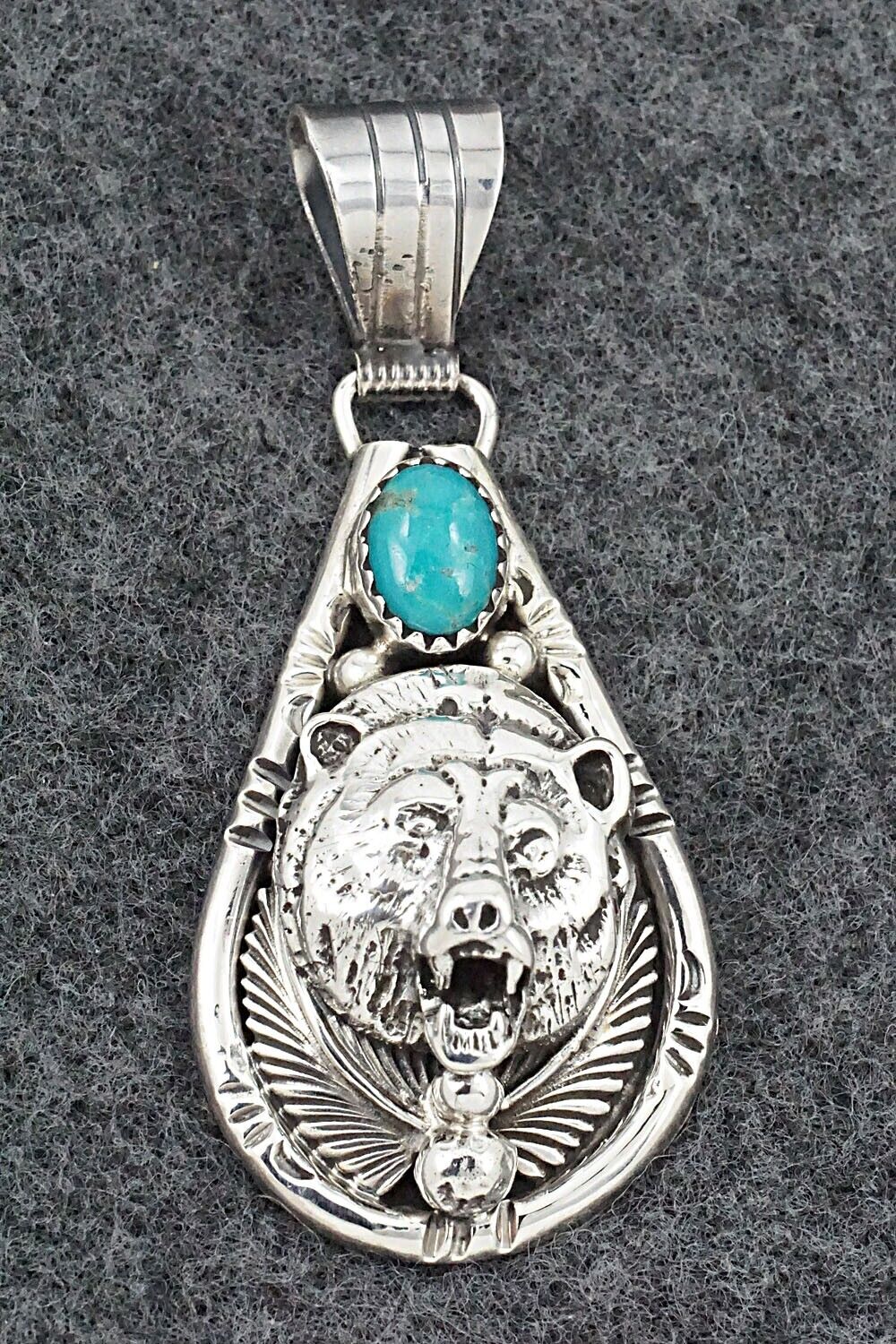 Turquoise & Sterling Silver Pendant - Henry Attakai
