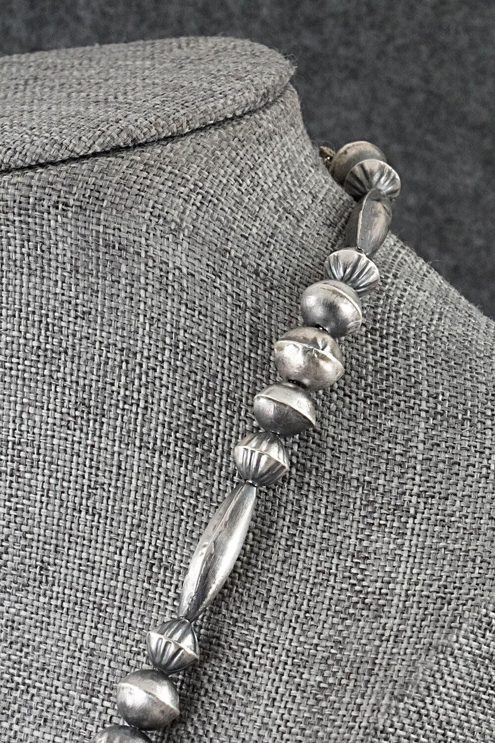 Sterling Silver Navajo Pearl Necklace 28" - Vintage