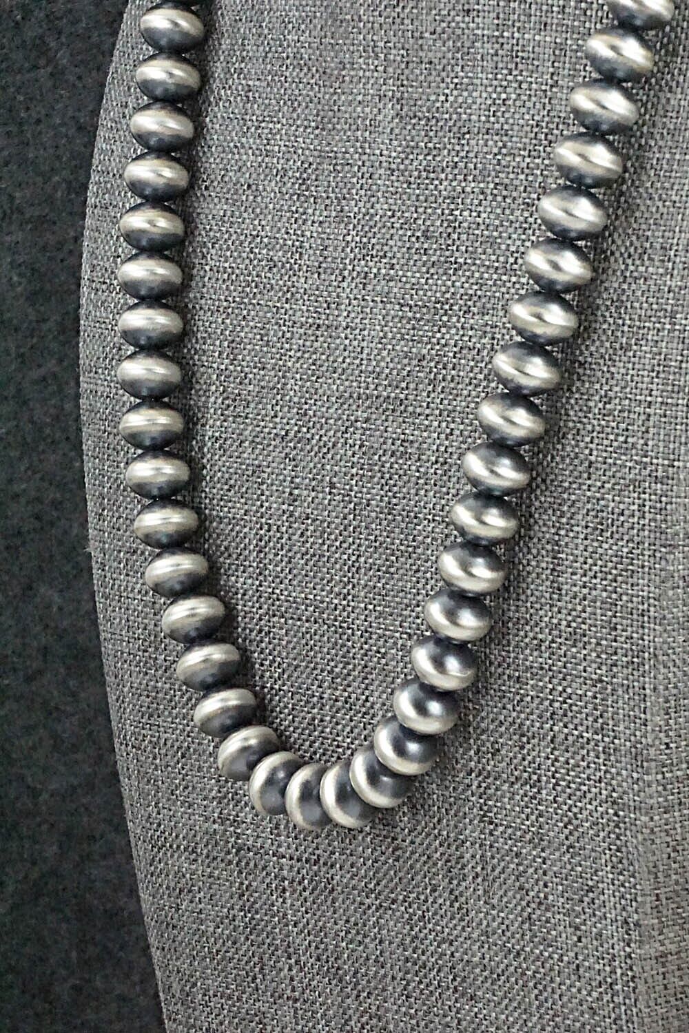 Sterling Silver Navajo Pearl Necklace 26" - Dorinda Mariano
