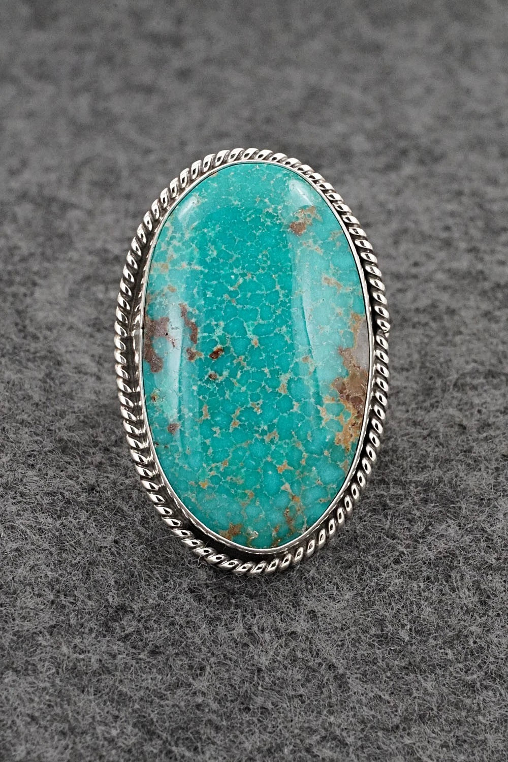 Turquoise & Sterling Silver Ring - Eugene Gruber - Size 9