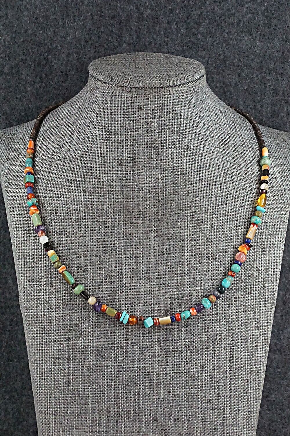 Multi-Stone and Sterling Silver Necklace - Helen Tsosie