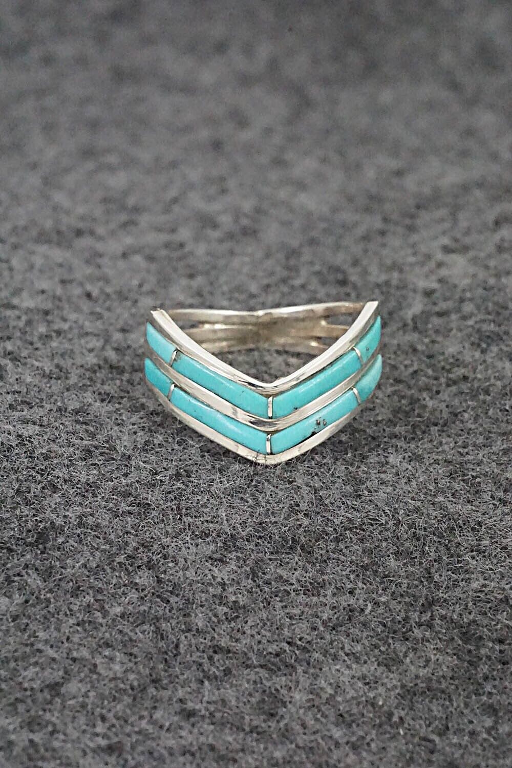 Turquoise & Sterling Silver Ring - Andrew Enrico - Size 7