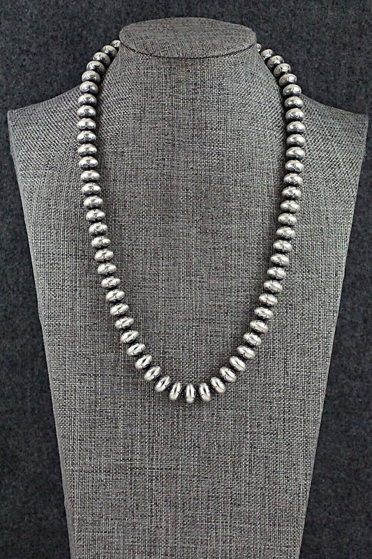 Sterling Silver Navajo Pearl Necklace 18" - Bryannen Halwood