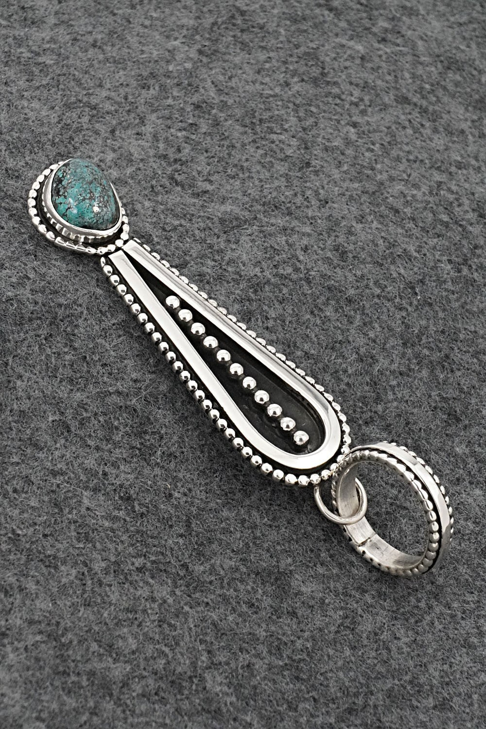 Turquoise & Sterling Silver Pendant - Jonathan Nez