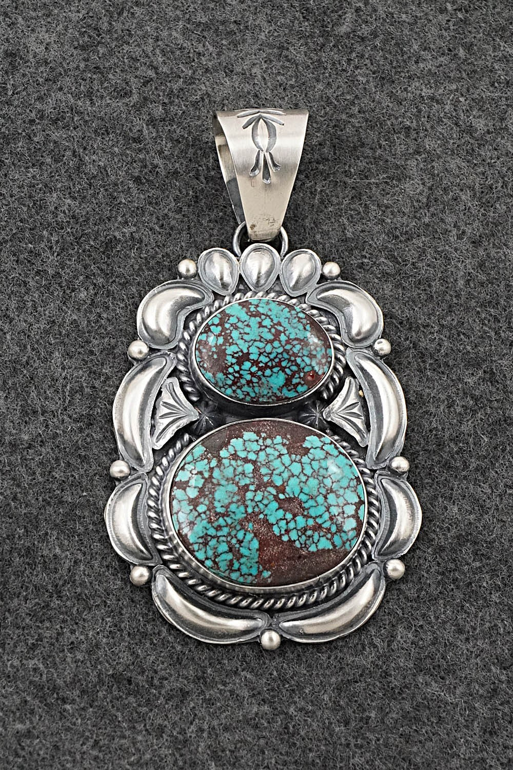 Turquoise & Sterling Silver Pendant - Raymond Delgarito