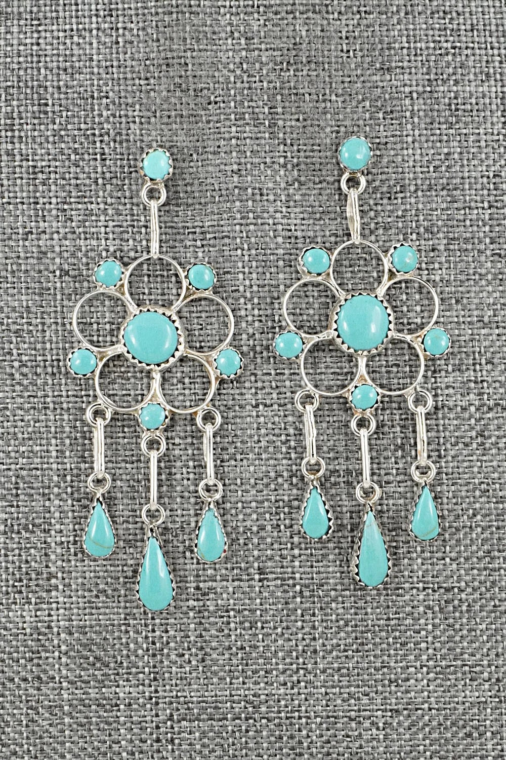 Turquoise & Sterling Silver Earrings - Vivianita Booqua