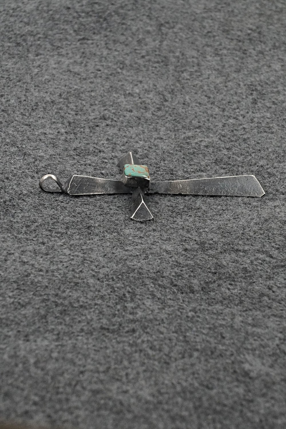 Turquoise & Sterling Silver Pendant - Raymond Betsoi