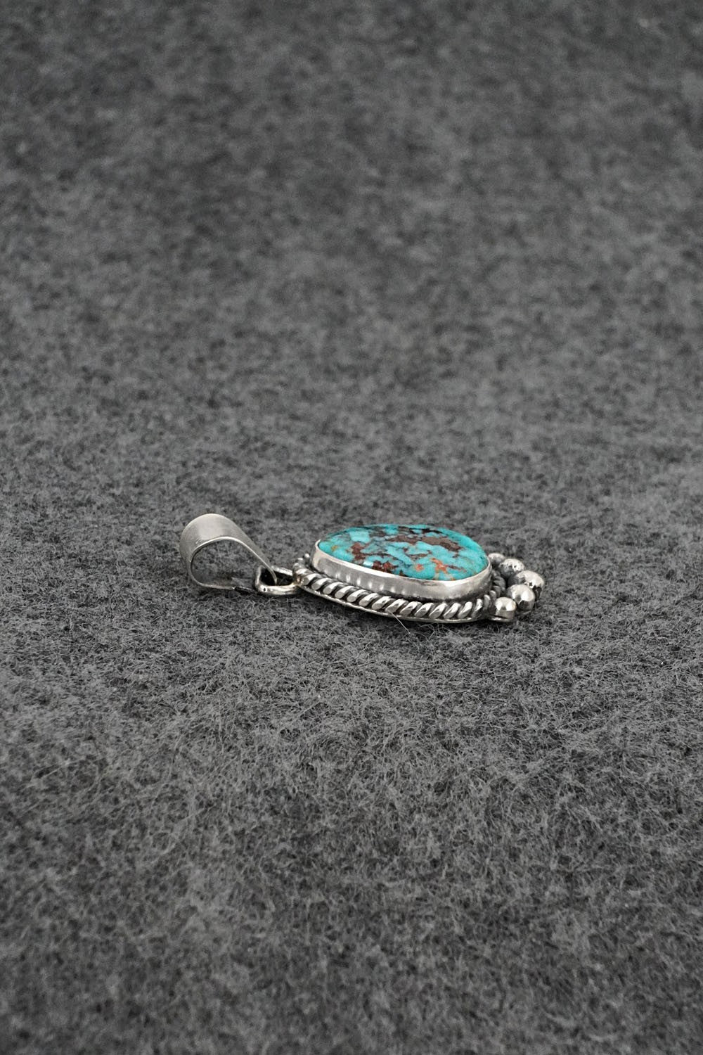 Turquoise & Sterling Silver Pendant - Eugene Gruber
