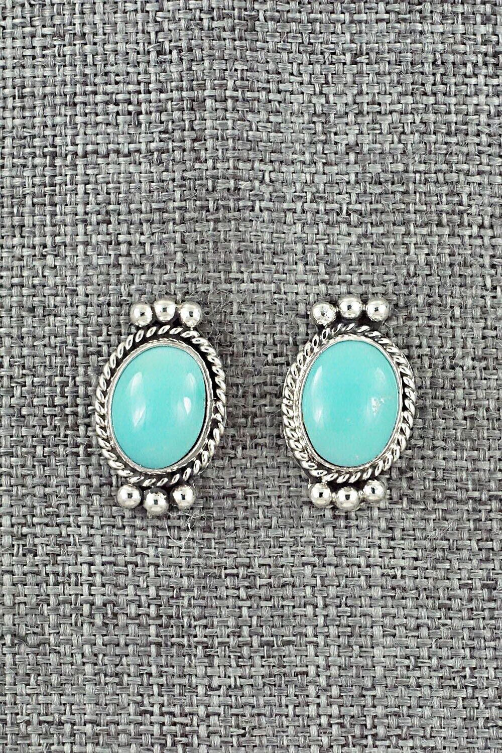 Turquoise & Sterling Silver Earrings - Rena Begay