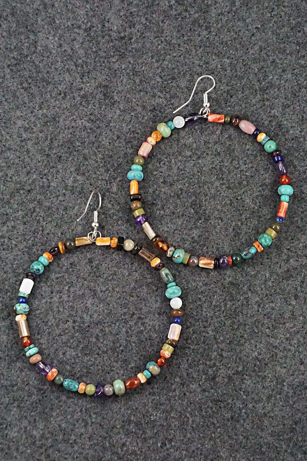 Multi-Stone & Sterling Silver Earrings - Helen Tsosie
