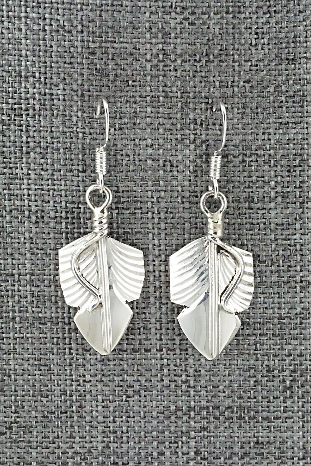 Chris Charley Native American sold Sterling Silver Feather Dangle Earrings For Women