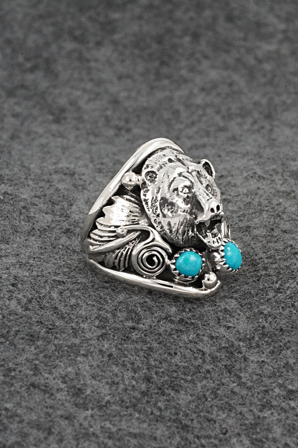 Turquoise & Sterling Silver Ring - Jeanette Saunders - Size 9.5