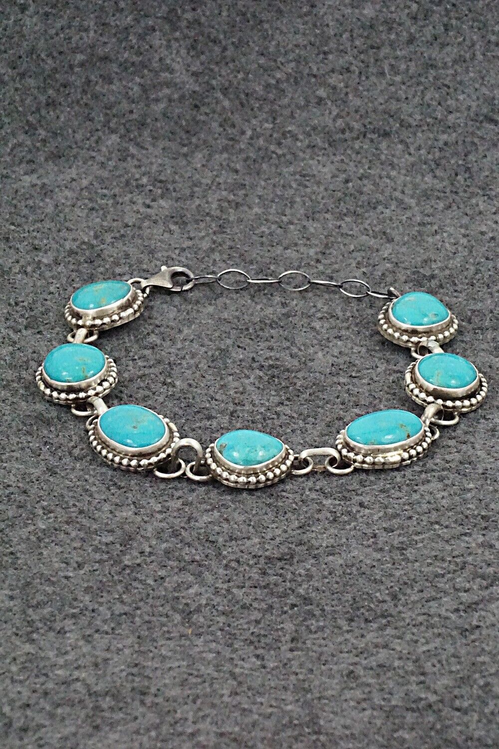 Turquoise & Sterling Silver Link Bracelet - Kathleen Livingston