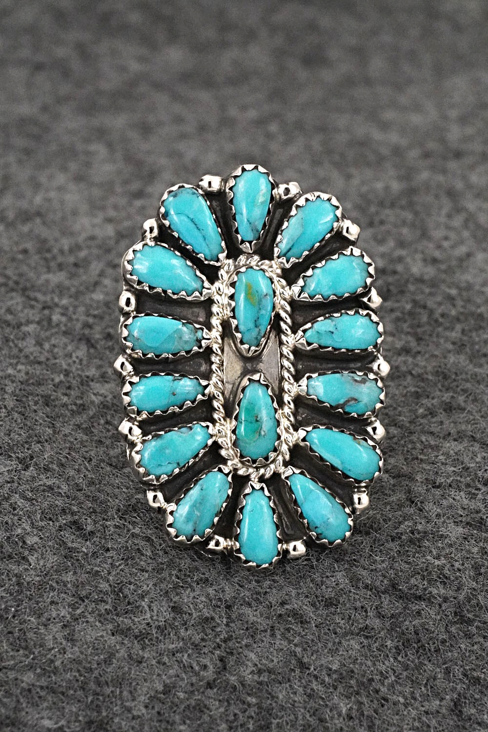 Turquoise & Sterling Silver Ring - Zeita Begay - Size 8