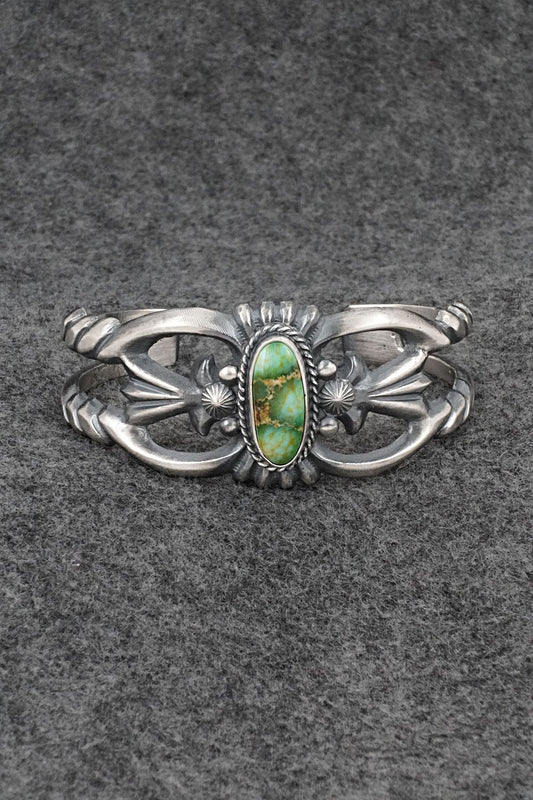 Turquoise & Sterling Silver Bracelet - Harrison Bitsue