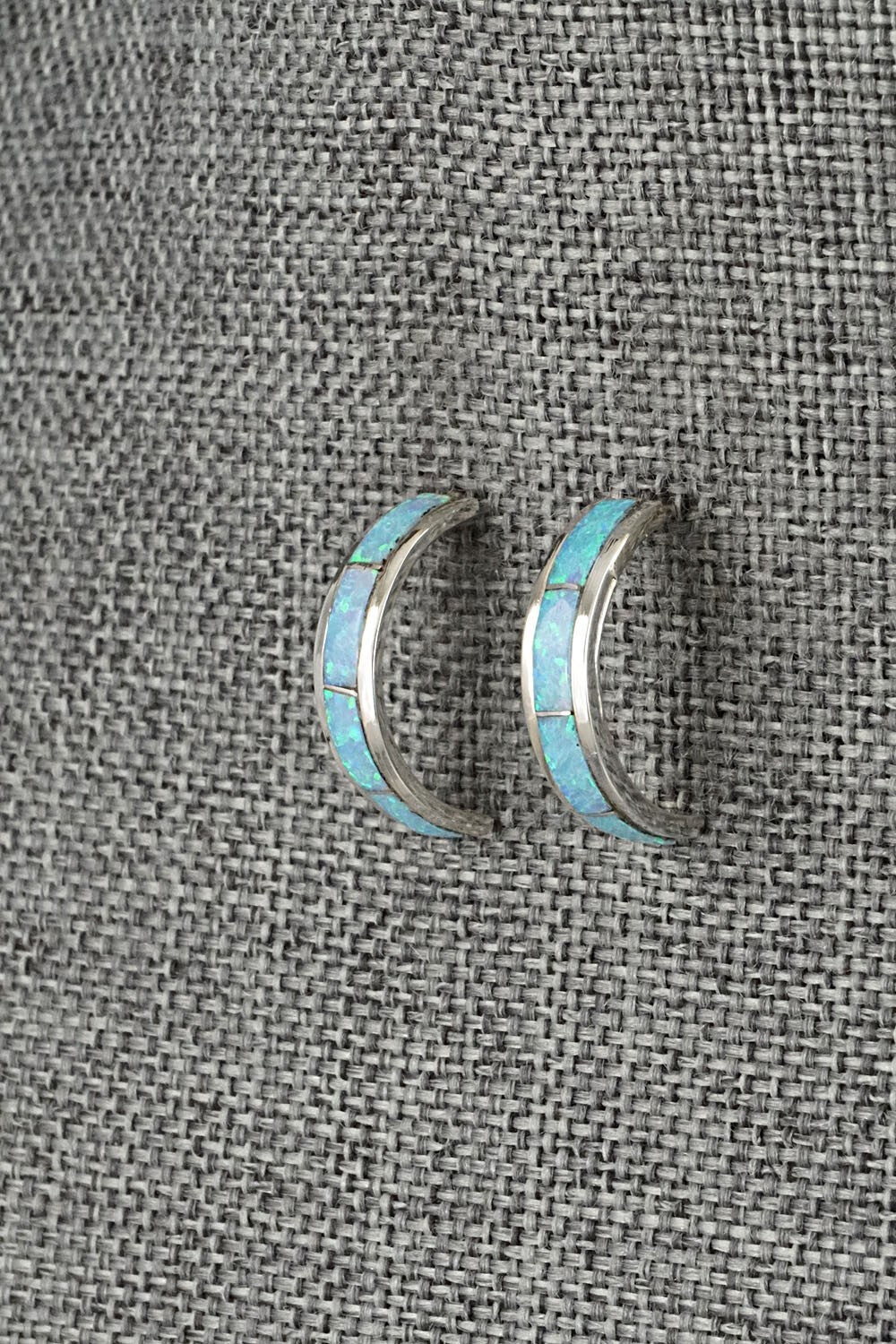 Opalite & Sterling Silver Hoop Earrings - Alton Tom