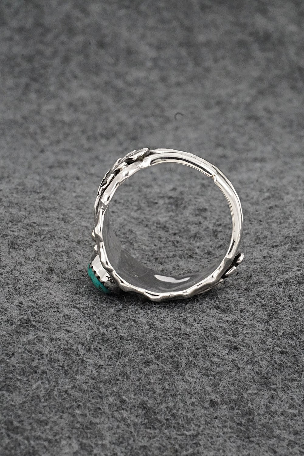 Turquoise & Sterling Silver Ring - Genevieve Francisco - Size 13.5