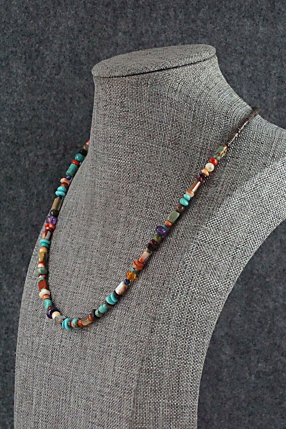 Multi-Stone and Sterling Silver Necklace - Helen Tsosie