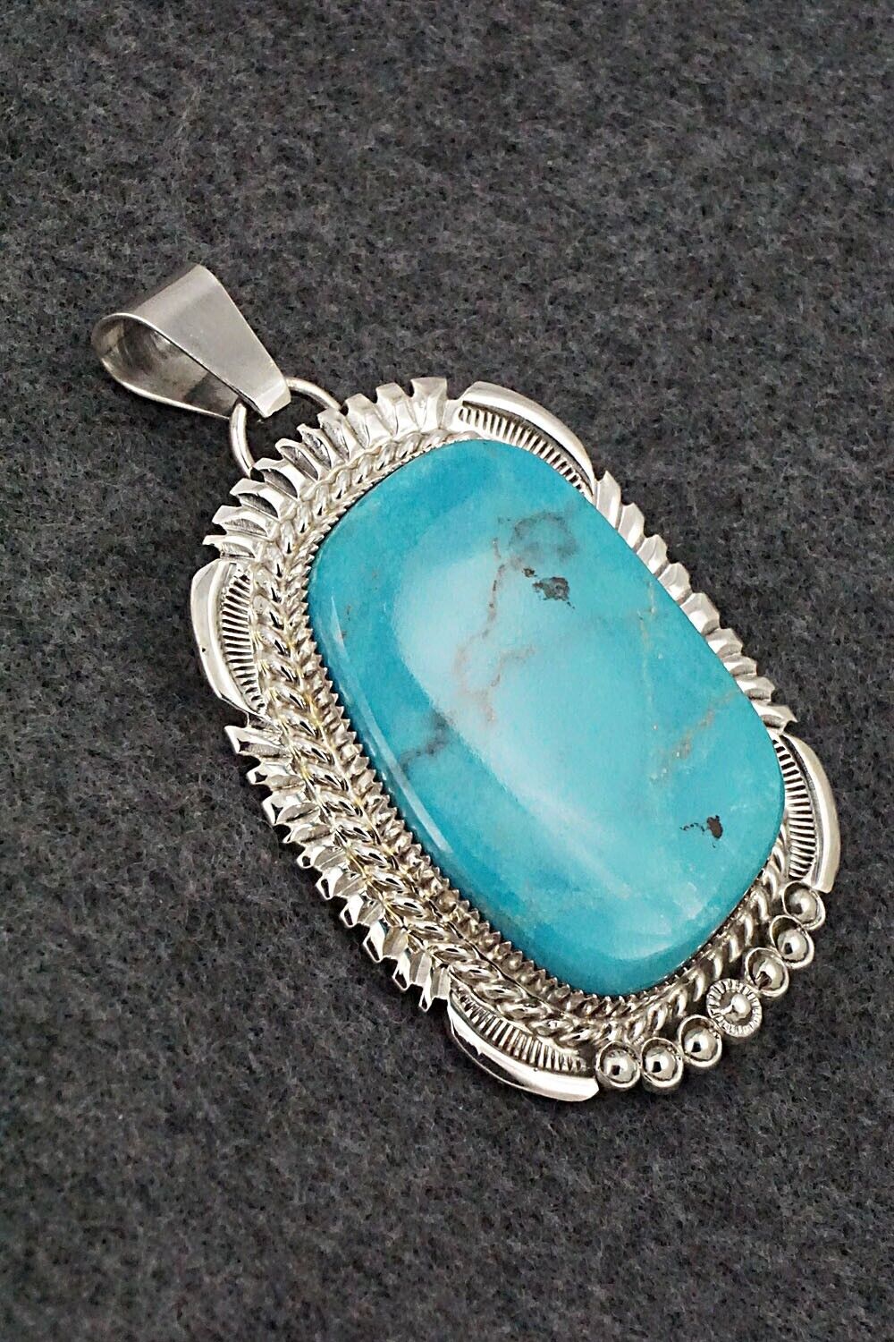Turquoise & Sterling Silver Pendant - Alvin Joe