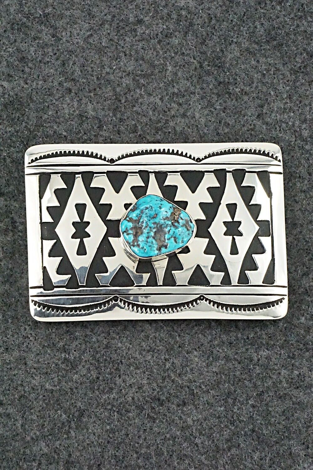 Turquoise & Sterling Silver Belt Buckle - Rosita Singer