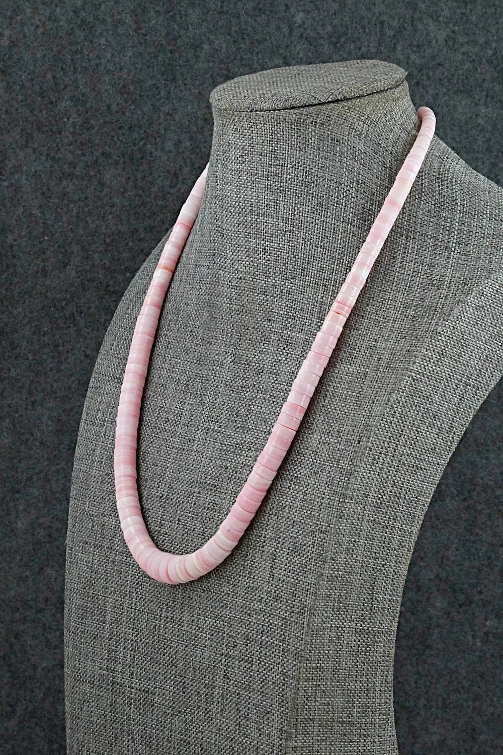 Pink Conch & Sterling Silver Necklace 18" - Doreen Jake