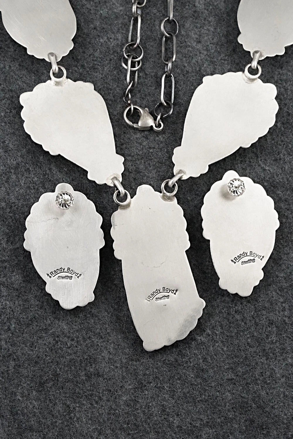 Turquoise & Sterling Silver Necklace and Earrings Set - Randy Boyd