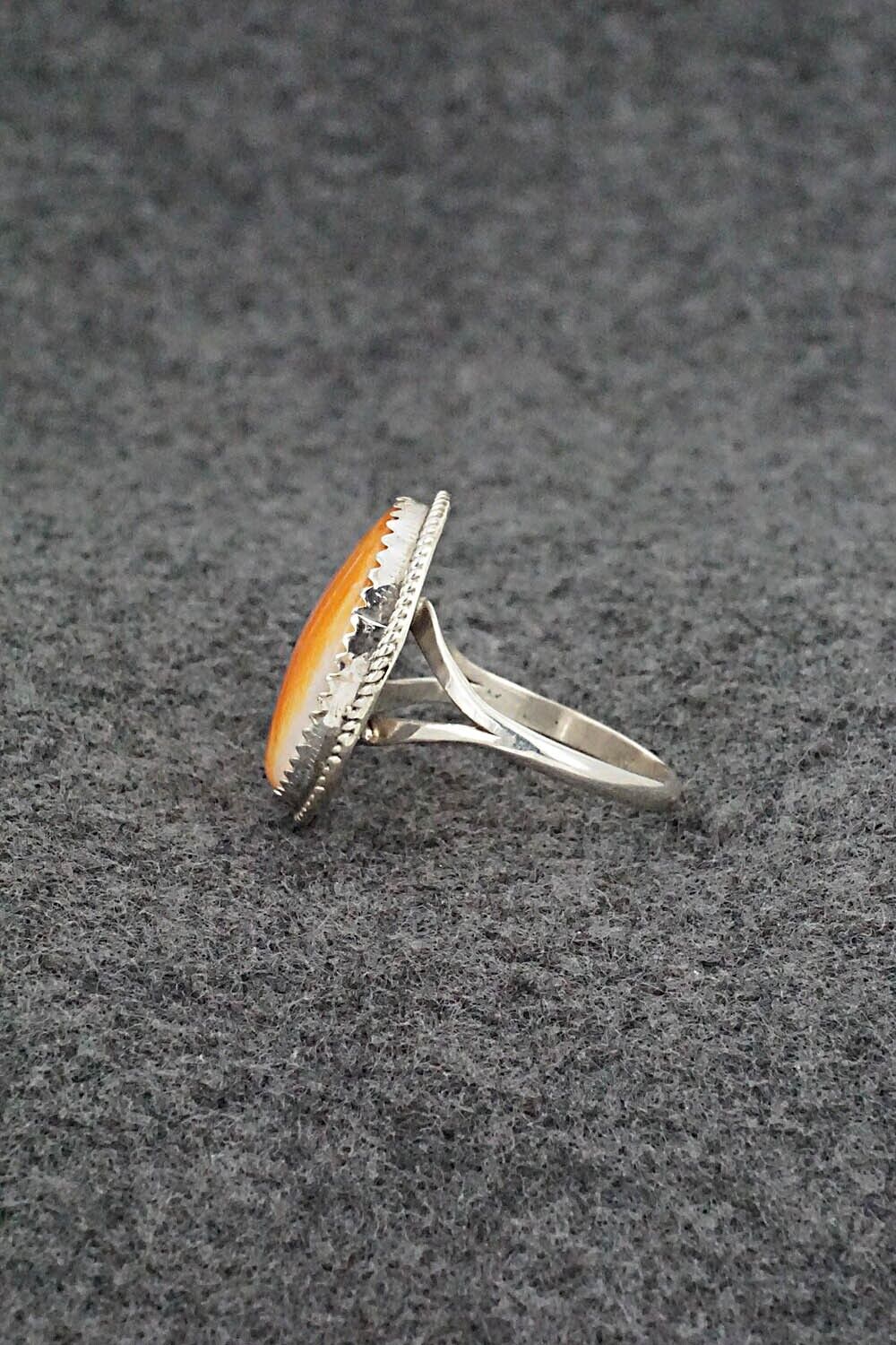 Spiny Oyster & Sterling Silver Ring - Ernest Hawthorne - Size 7.75