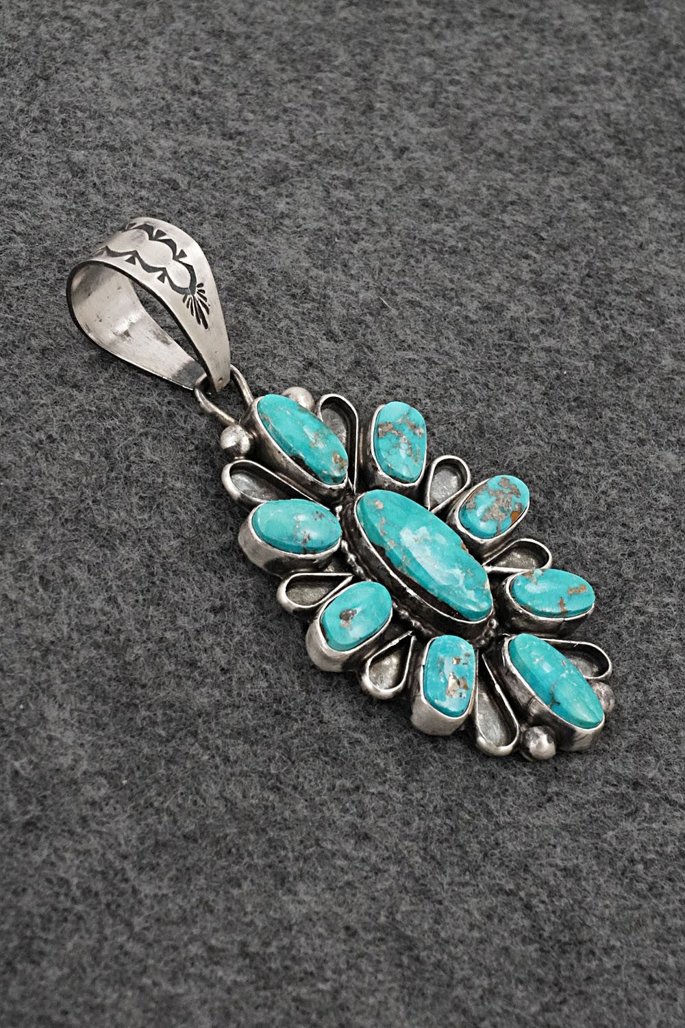 Turquoise & Sterling Silver Pendant - Travis Jim