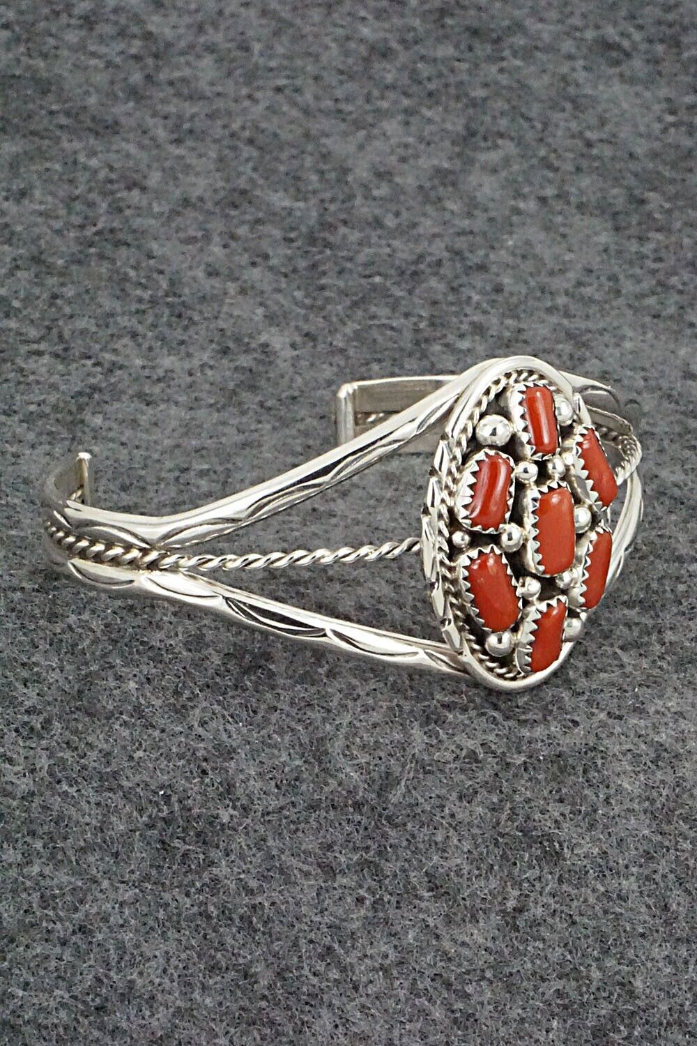 Coral & Sterling Silver Bracelet - Melvin Chee